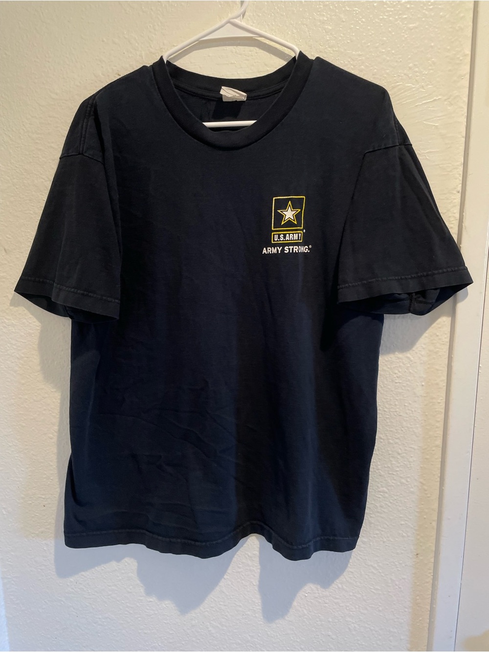🔥 U.S. Army Strong Graphic Tee Men's Size Large Black Y2K Military Promo Shirt